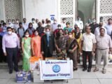 Freemasons of Telangana distribute tools to 30 street vendors petty small traders and women doing business from home to re-start their livelihood which they lost due to Pandemic