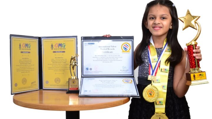 Rutva Pore, a 7-year-old Indian, UAE resident created two World Records in two languages (English and Arabic) in one attempt