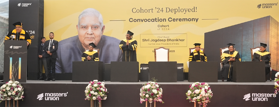 Vice-President of India, Shri Jagdeep Dhankhar Emphasizes ‘Skills Over Degrees’ at Masters’ Union Convocation