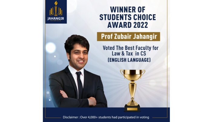 Jahangir Tutorials Voted Best CS Classes in English for CSEET, CS Executive, and CS Professional
